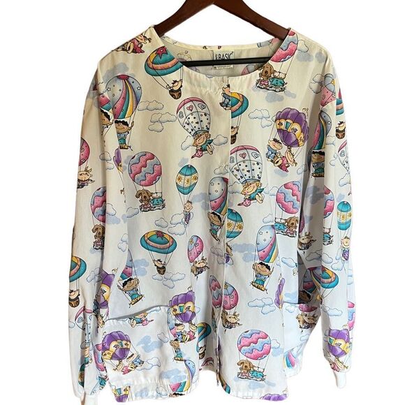 Simply Basic button front long sleeved scrub top size 3X - Picture 1 of 8